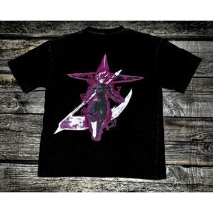 Dragon Ball Z Super Guku Mens Black Rose Pink Aura Black T Shirt Size Medium